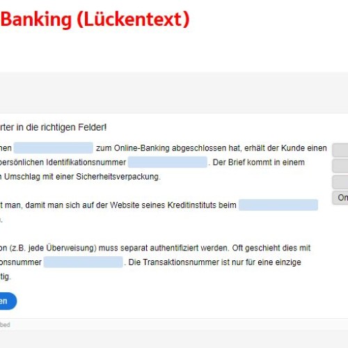 Online-Banking (Lückentext)