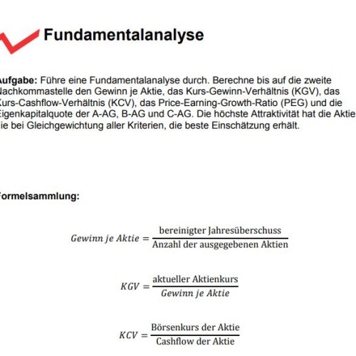 Fundamentalanalyse (PDF-Arbeitsblatt)